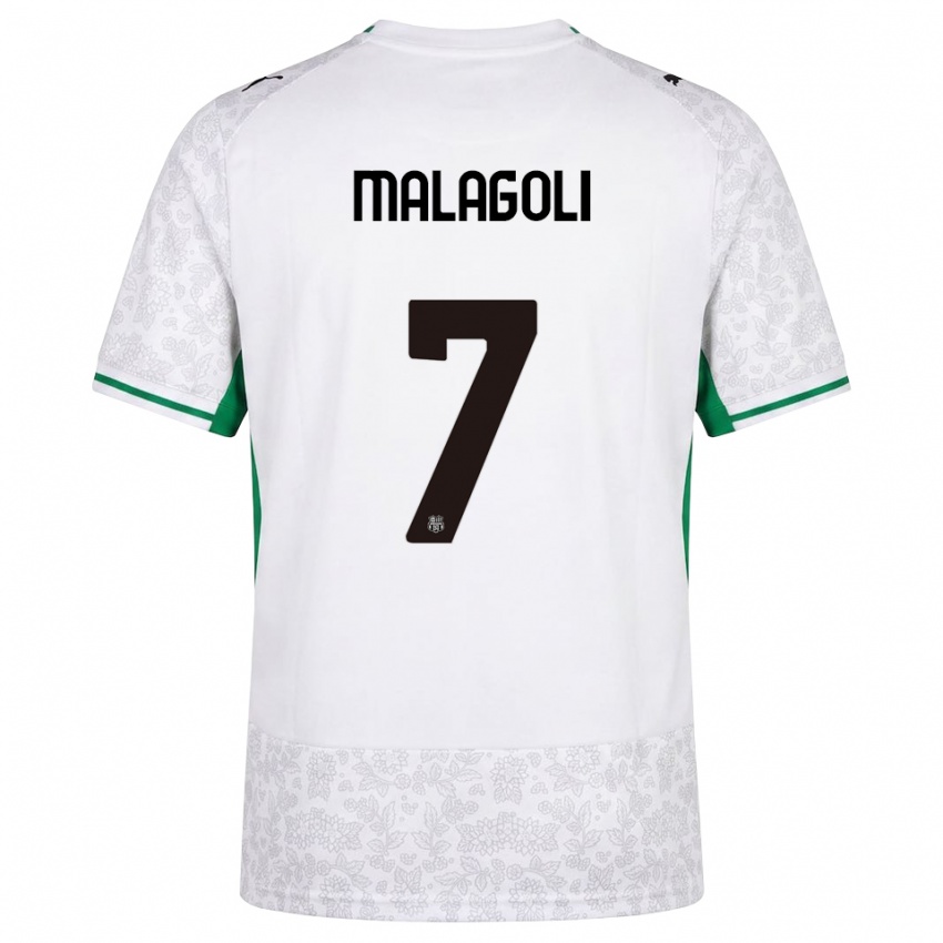 גברים Mattia Malagoli #7 לבן שחור ירוק הרחק ג'רזי 2026/27 חולצה קצרה