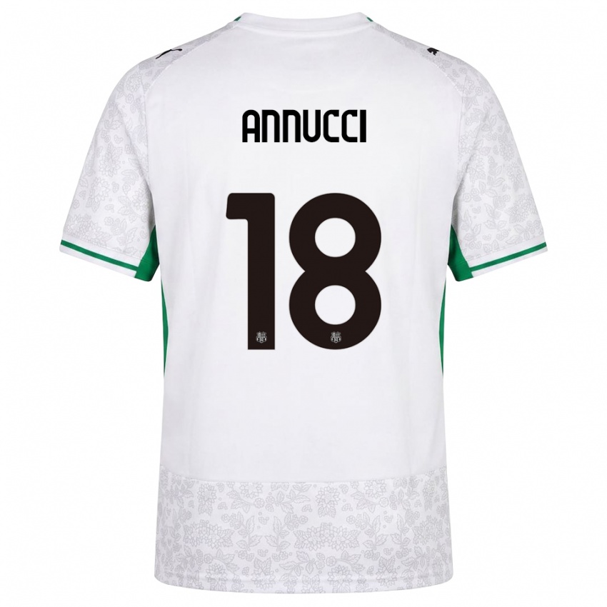 גברים Pietro Annucci #18 לבן שחור ירוק הרחק ג'רזי 2026/27 חולצה קצרה