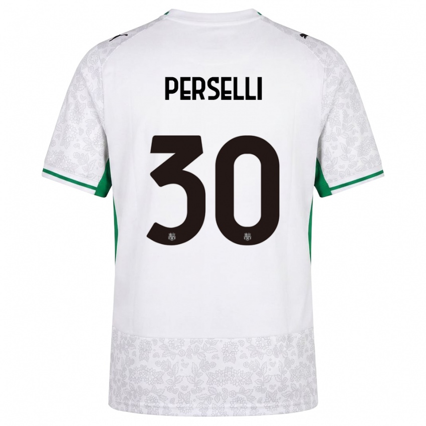 גברים Manuela Perselli #30 לבן שחור ירוק הרחק ג'רזי 2026/27 חולצה קצרה