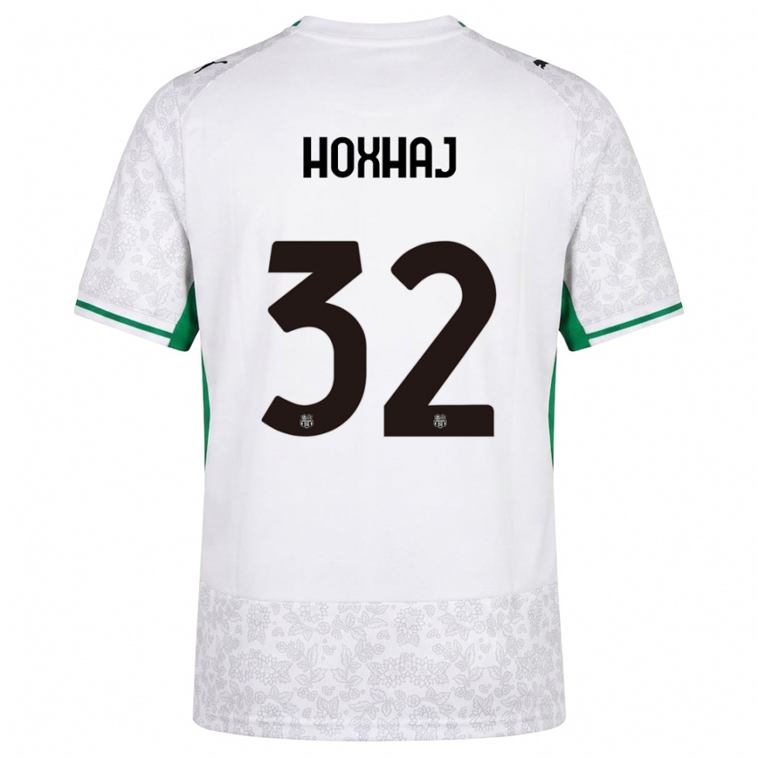 גברים Kristina Hoxhaj #32 לבן שחור ירוק הרחק ג'רזי 2026/27 חולצה קצרה