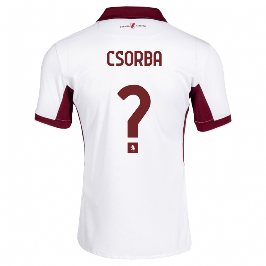גברים Noel Csorba #0 בורדו לבן אדום הרחק ג'רזי 2026/27 חולצה קצרה