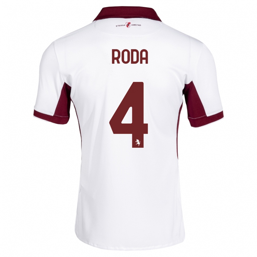 גברים Alex Roda #4 בורדו לבן אדום הרחק ג'רזי 2026/27 חולצה קצרה