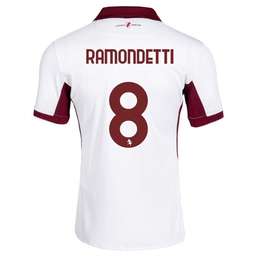 גברים Vittorio Ramondetti #8 בורדו לבן אדום הרחק ג'רזי 2026/27 חולצה קצרה