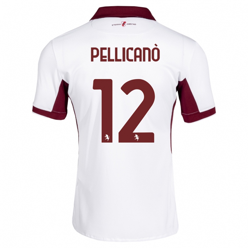גברים Pasquale Pellicanò #12 בורדו לבן אדום הרחק ג'רזי 2026/27 חולצה קצרה