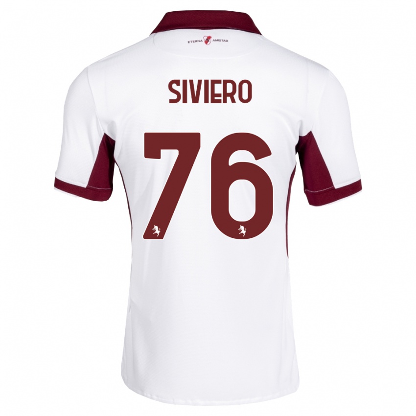 גברים Lapo Siviero #76 בורדו לבן אדום הרחק ג'רזי 2026/27 חולצה קצרה