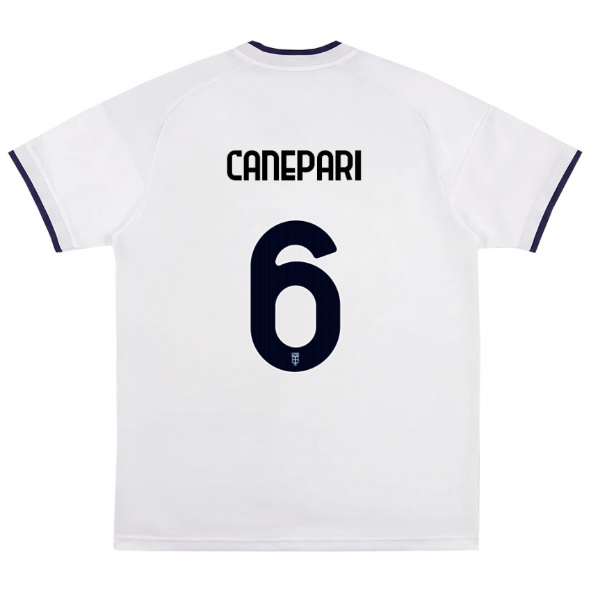 גברים Lorenzo Canepari #6 לבן אדום כחול מלכותי הרחק ג'רזי 2026/27 חולצה קצרה