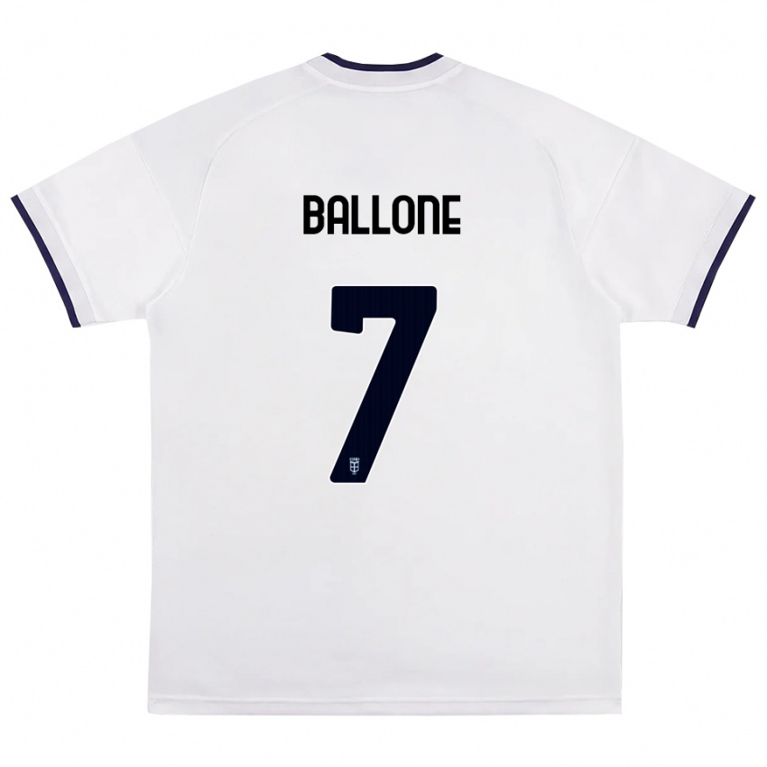 גברים Andrea Ballone #7 לבן אדום כחול מלכותי הרחק ג'רזי 2026/27 חולצה קצרה