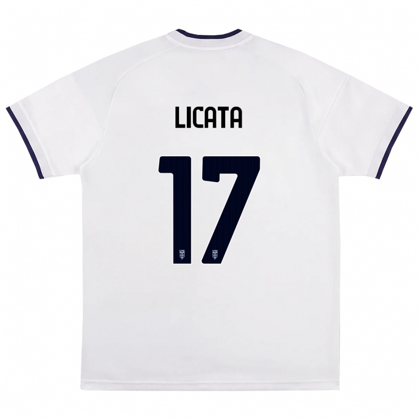 גברים Alessandro Licata #17 לבן אדום כחול מלכותי הרחק ג'רזי 2026/27 חולצה קצרה