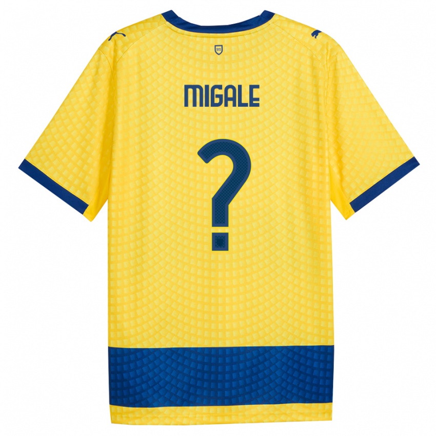 גברים Alessandro Migale #0 צהוב כחול שחור הרחק ג'רזי 2026/27 חולצה קצרה