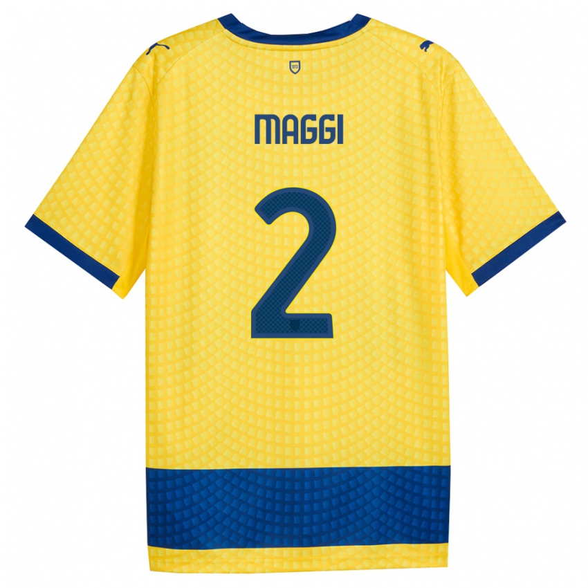 גברים Jacopo Maggi #2 צהוב כחול שחור הרחק ג'רזי 2026/27 חולצה קצרה