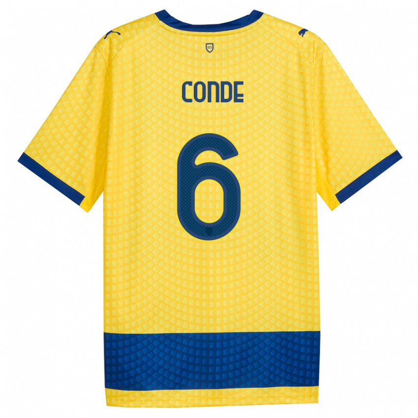 גברים Bernardo Conde #6 צהוב כחול שחור הרחק ג'רזי 2026/27 חולצה קצרה