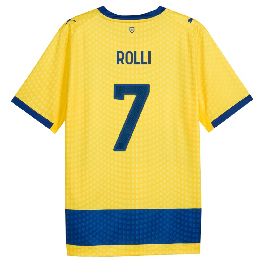 גברים Riccardo Rolli #7 צהוב כחול שחור הרחק ג'רזי 2026/27 חולצה קצרה