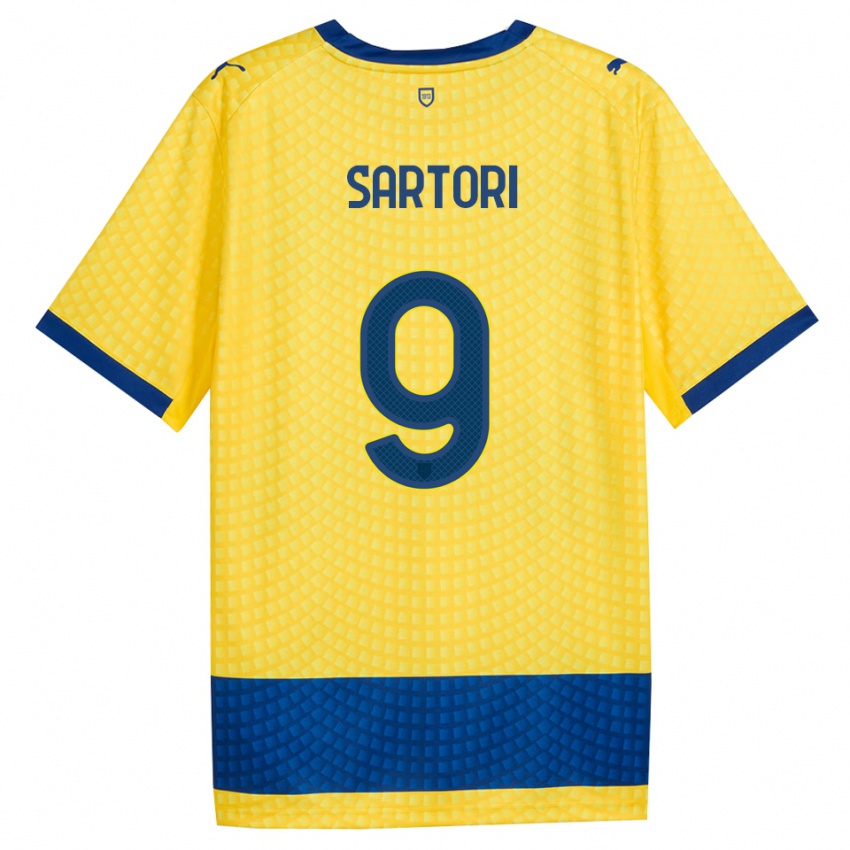 גברים Francesco Sartori #9 צהוב כחול שחור הרחק ג'רזי 2026/27 חולצה קצרה