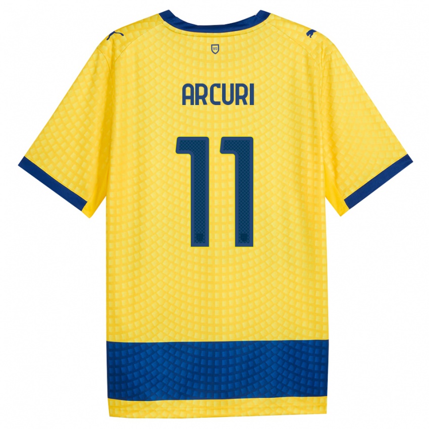 גברים Francesco Arcuri #11 צהוב כחול שחור הרחק ג'רזי 2026/27 חולצה קצרה