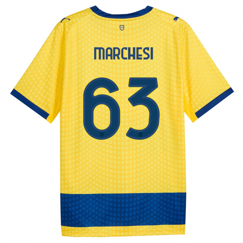 גברים Lorenzo Marchesi #63 צהוב כחול שחור הרחק ג'רזי 2026/27 חולצה קצרה