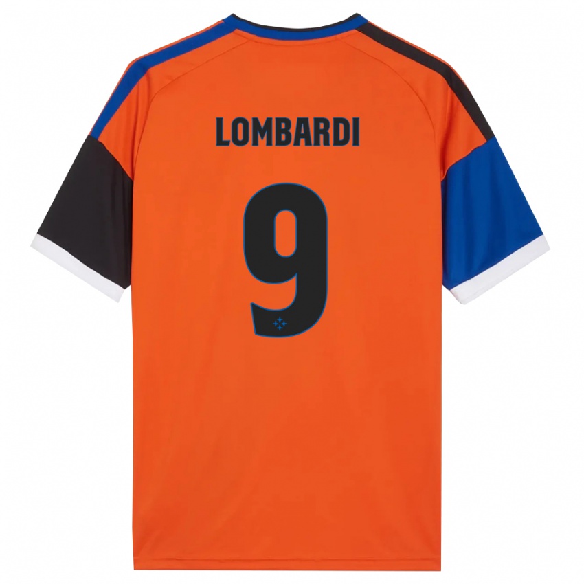 גברים Samuele Lombardi #9 כתום כחול שחור לבן הרחק ג'רזי 2026/27 חולצה קצרה