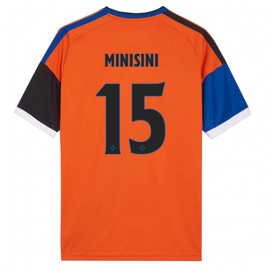 גברים Niccolò Minisini #15 כתום כחול שחור לבן הרחק ג'רזי 2026/27 חולצה קצרה