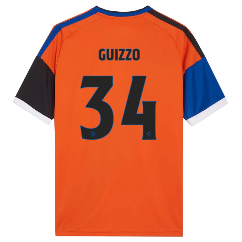 גברים Tommaso Guizzo #34 כתום כחול שחור לבן הרחק ג'רזי 2026/27 חולצה קצרה