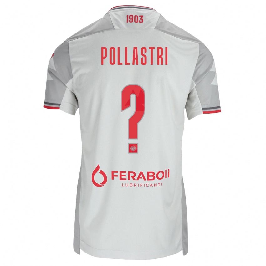 גברים Luca Pollastri #0 אפור לבן אדום הרחק ג'רזי 2026/27 חולצה קצרה