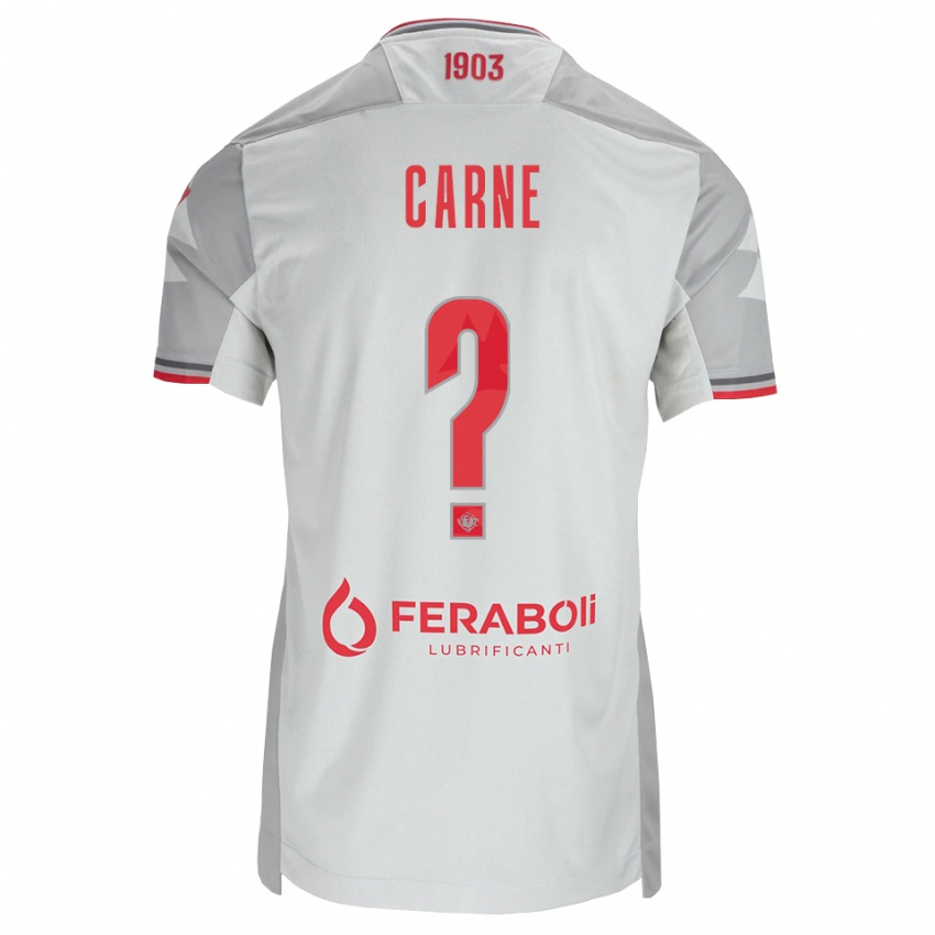 גברים Riccardo Carne #0 אפור לבן אדום הרחק ג'רזי 2026/27 חולצה קצרה