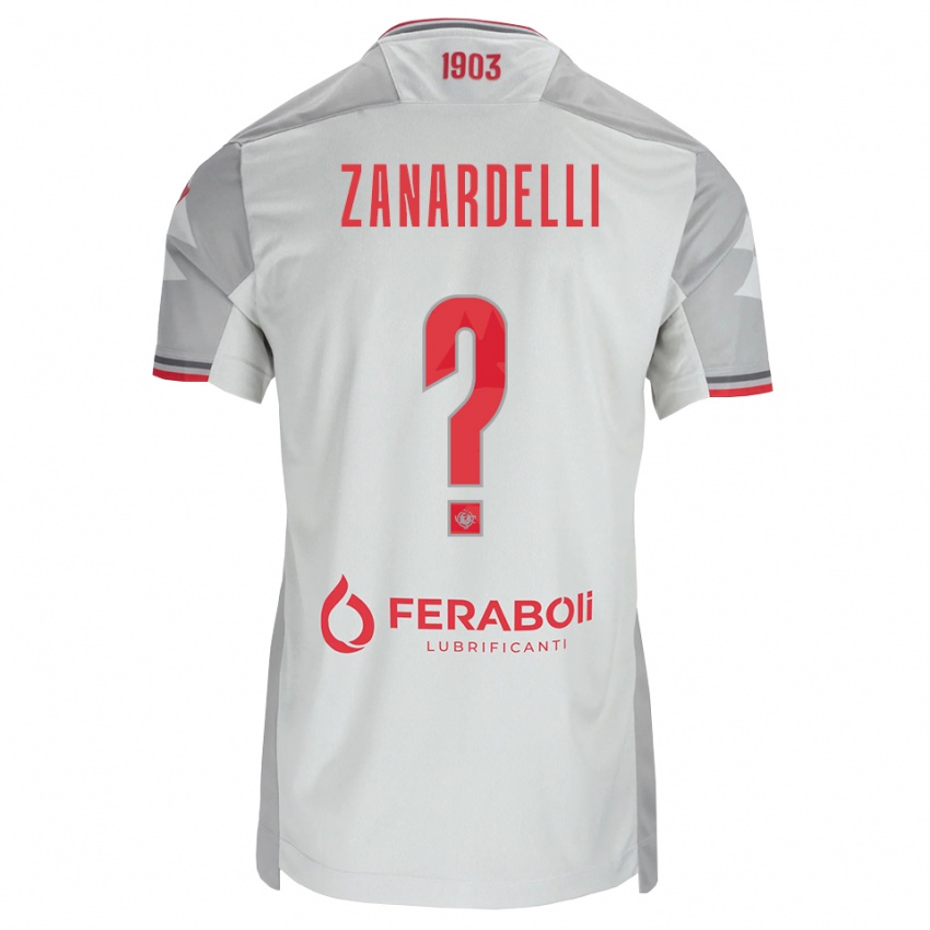 גברים Nicola Zanardelli #0 אפור לבן אדום הרחק ג'רזי 2026/27 חולצה קצרה