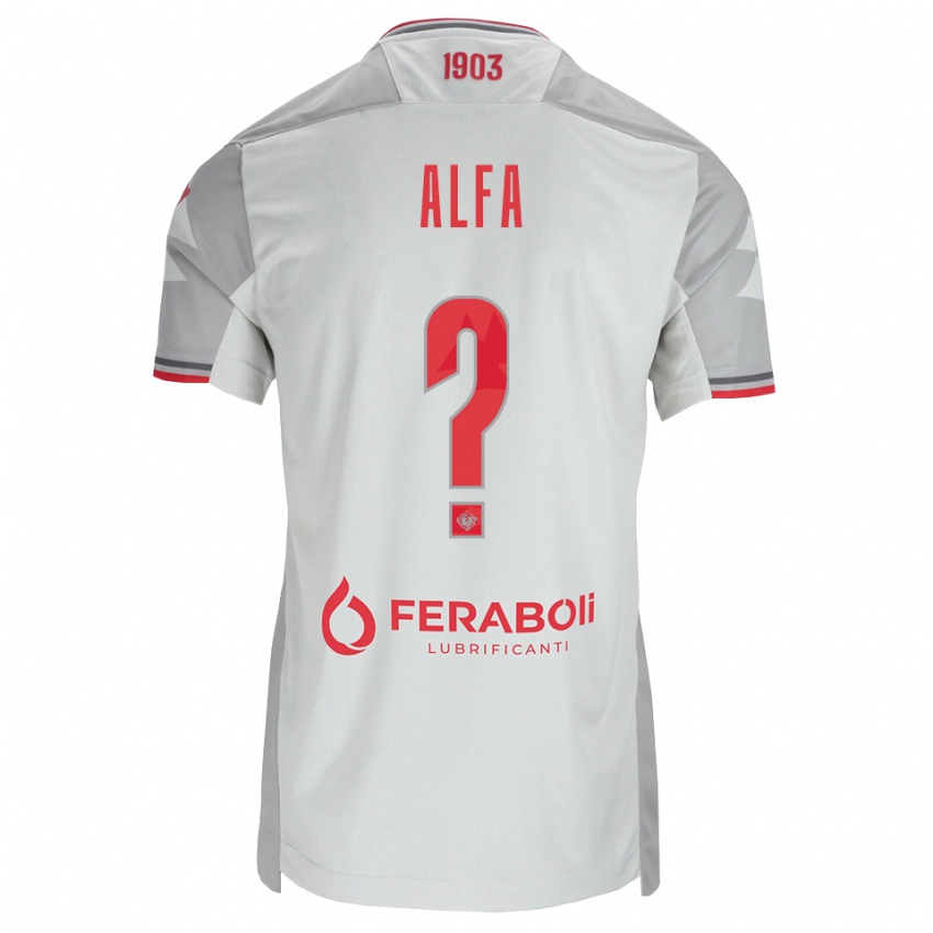 גברים Karim Alfa #0 אפור לבן אדום הרחק ג'רזי 2026/27 חולצה קצרה
