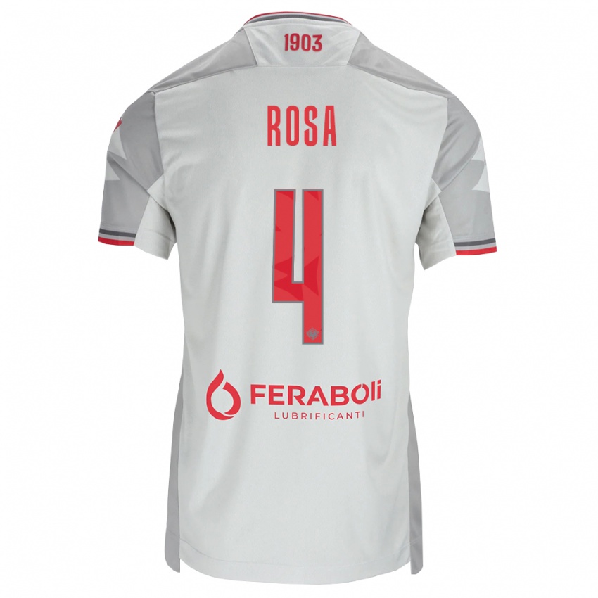 גברים Riccardo Rosa #4 אפור לבן אדום הרחק ג'רזי 2026/27 חולצה קצרה