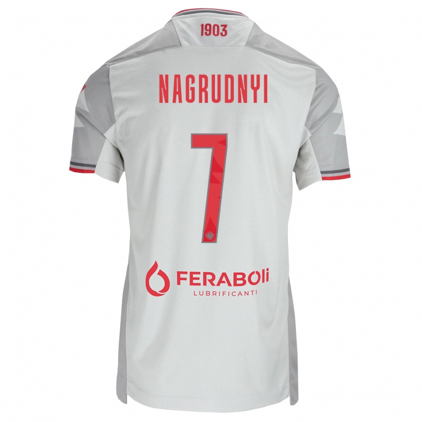 גברים Vladyslav Nagrudnyi #7 אפור לבן אדום הרחק ג'רזי 2026/27 חולצה קצרה