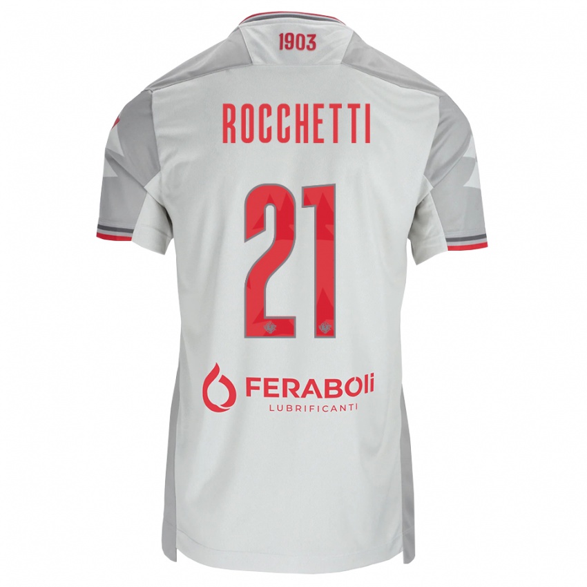 גברים Yuri Rocchetti #21 אפור לבן אדום הרחק ג'רזי 2026/27 חולצה קצרה