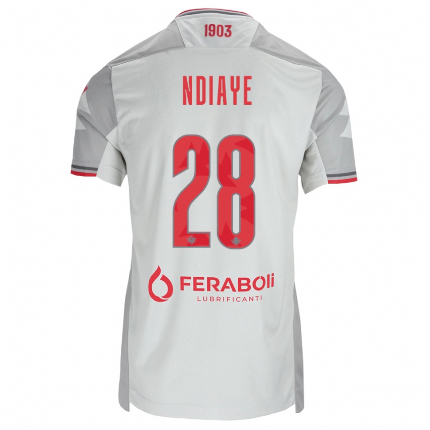גברים Maissa Ndiaye #28 אפור לבן אדום הרחק ג'רזי 2026/27 חולצה קצרה