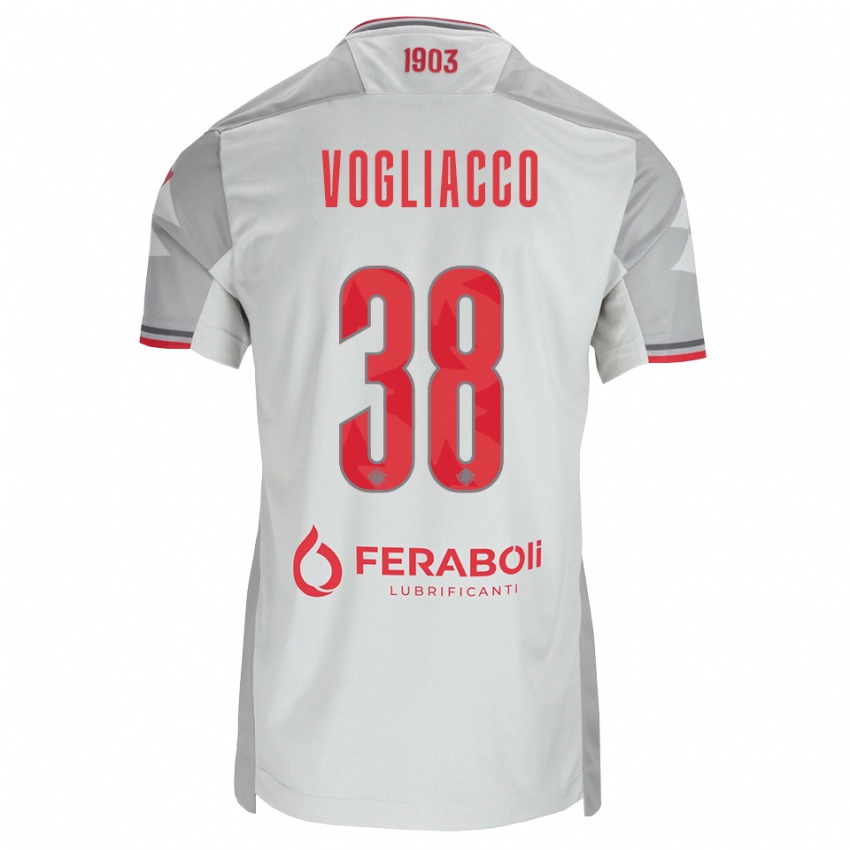 גברים Alessandro Vogliacco #38 אפור לבן אדום הרחק ג'רזי 2026/27 חולצה קצרה