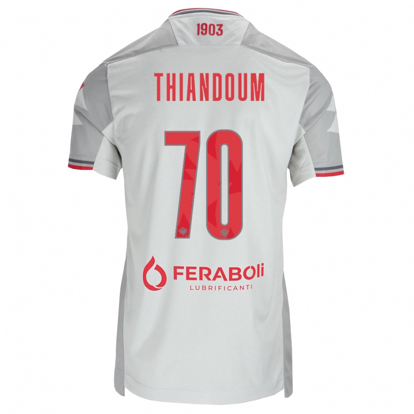 גברים Omar Thiandoum #70 אפור לבן אדום הרחק ג'רזי 2026/27 חולצה קצרה