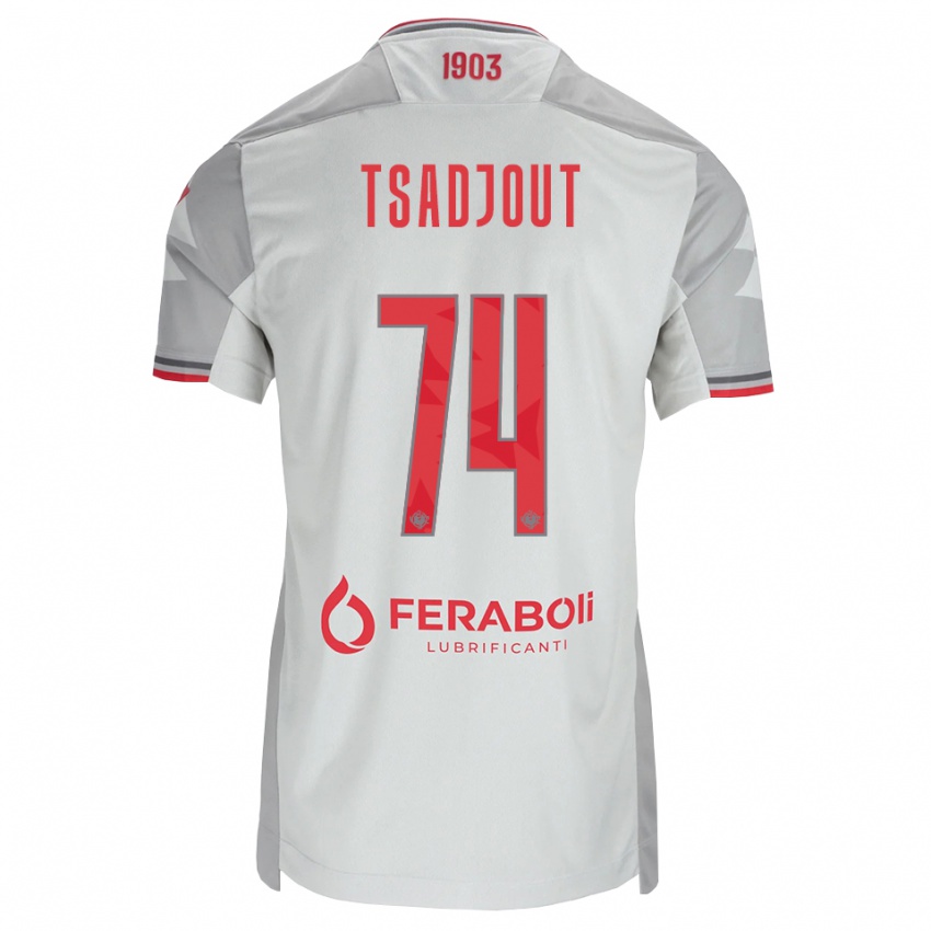 גברים Frank Tsadjout #74 אפור לבן אדום הרחק ג'רזי 2026/27 חולצה קצרה
