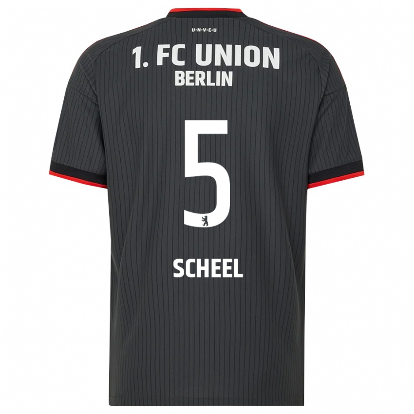 גברים Luca Scheel #5 שחור לבן אדום הרחק ג'רזי 2026/27 חולצה קצרה