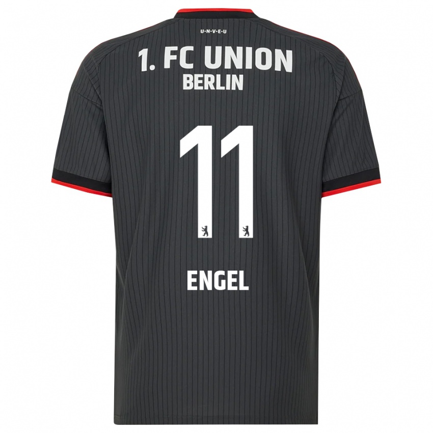 גברים Oskar Engel #11 שחור לבן אדום הרחק ג'רזי 2026/27 חולצה קצרה
