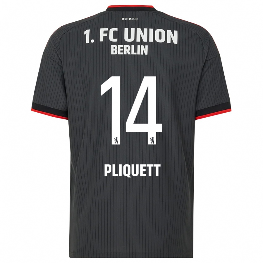 גברים Bruno Pliquett #14 שחור לבן אדום הרחק ג'רזי 2026/27 חולצה קצרה