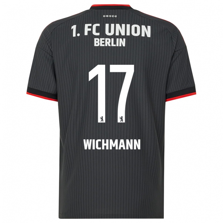 גברים Julius Wichmann #17 שחור לבן אדום הרחק ג'רזי 2026/27 חולצה קצרה
