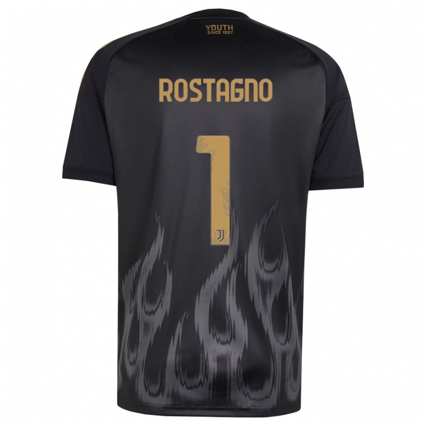 גברים Alberto Rostagno #1 שחור חום ג'רזי קיט שלישי 2026/27 חולצה קצרה