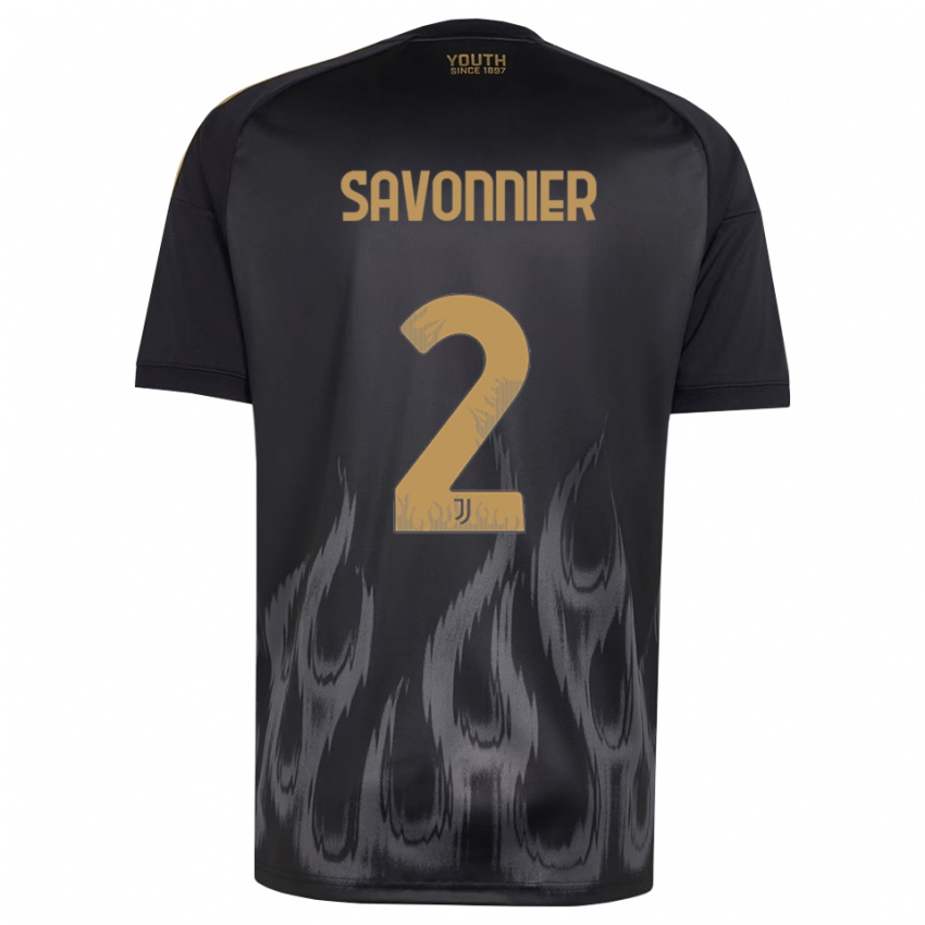גברים Nelson Savonnier #2 שחור חום ג'רזי קיט שלישי 2026/27 חולצה קצרה
