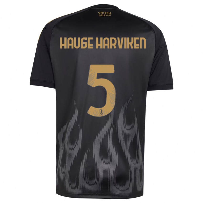 גברים Mathilde Hauge Harviken #5 שחור חום ג'רזי קיט שלישי 2026/27 חולצה קצרה