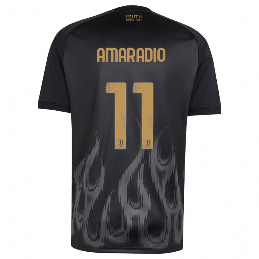 גברים Luca Amaradio #11 שחור חום ג'רזי קיט שלישי 2026/27 חולצה קצרה