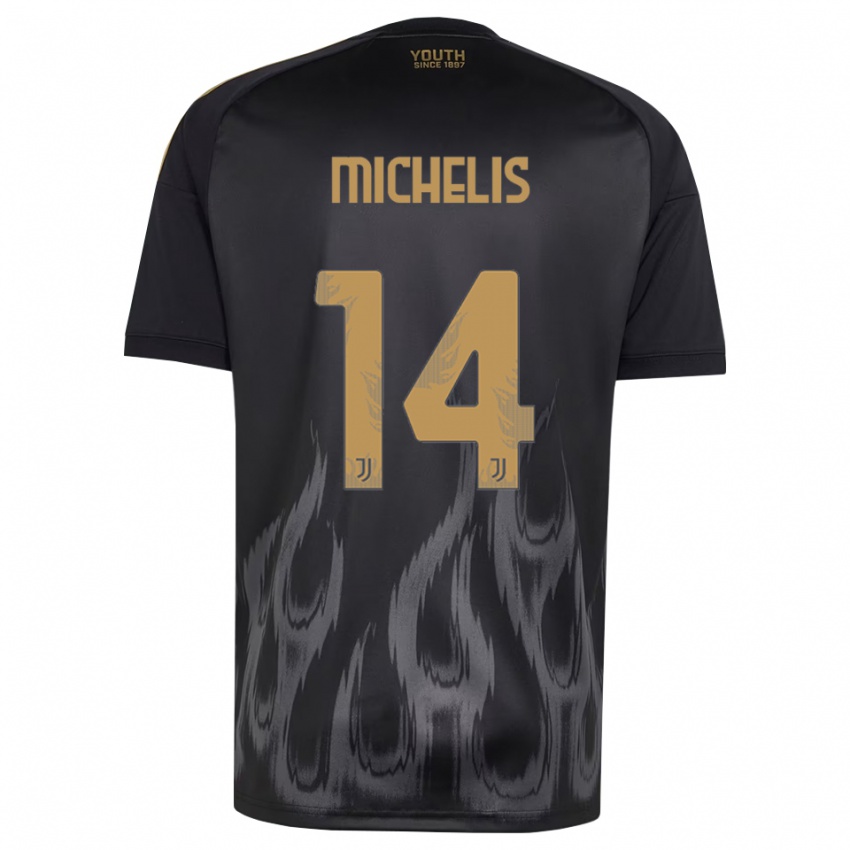 גברים Mattia Michelis #14 שחור חום ג'רזי קיט שלישי 2026/27 חולצה קצרה