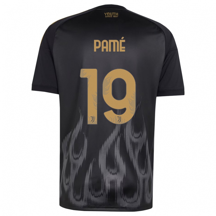 גברים Mamadou Pamé #19 שחור חום ג'רזי קיט שלישי 2026/27 חולצה קצרה