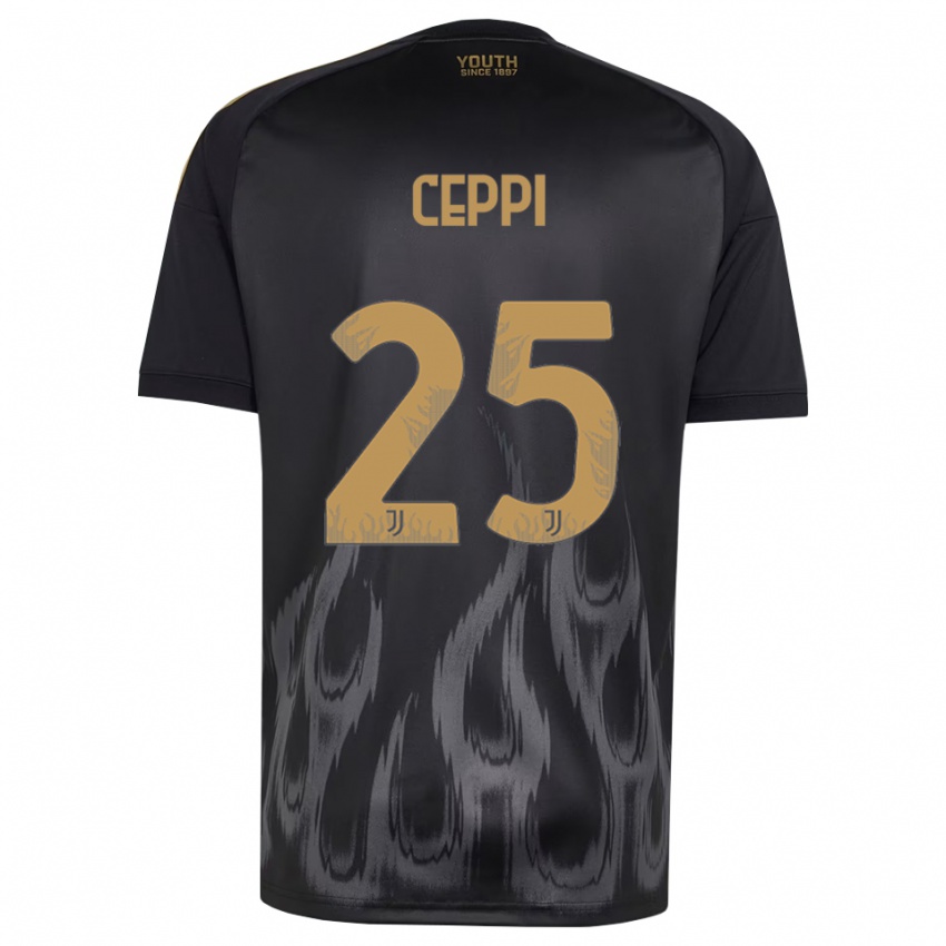 גברים Paolo Ceppi #25 שחור חום ג'רזי קיט שלישי 2026/27 חולצה קצרה