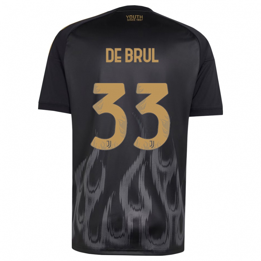 גברים Maxime De Brul #33 שחור חום ג'רזי קיט שלישי 2026/27 חולצה קצרה