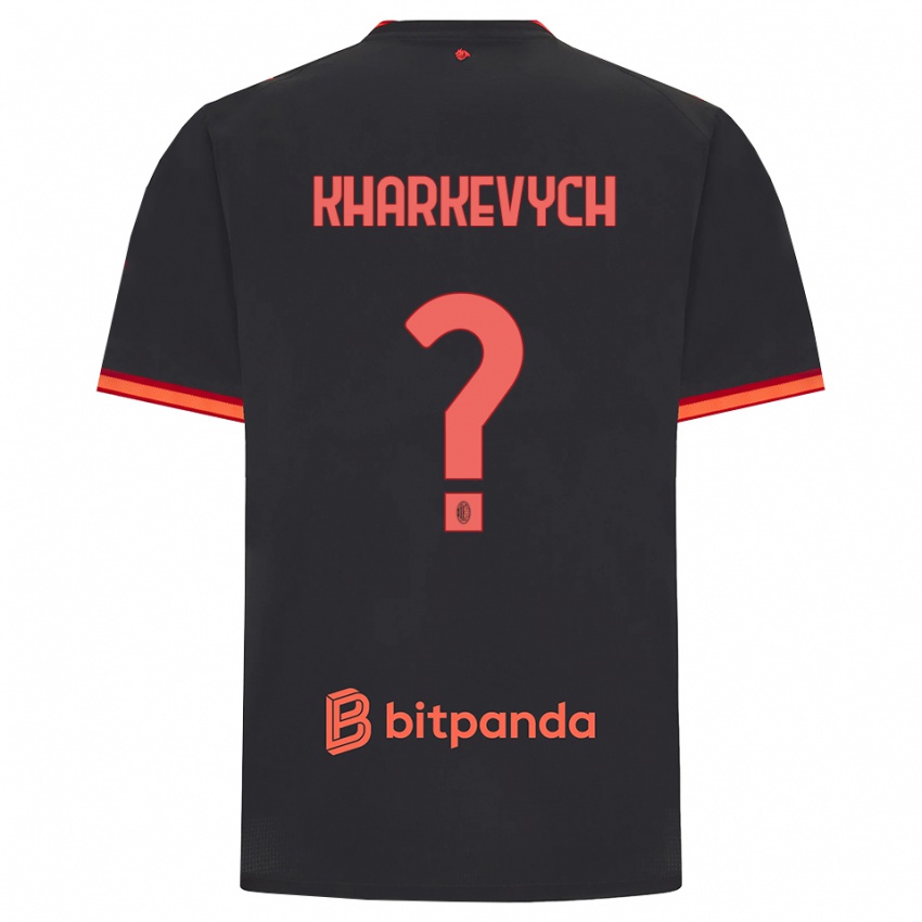 גברים Yaroslav Kharkevych #0 שחור אדום ג'רזי קיט שלישי 2026/27 חולצה קצרה