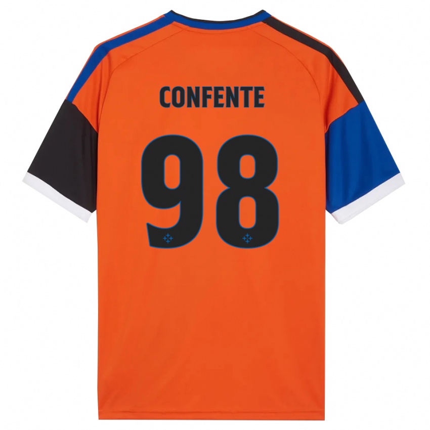 גברים Alessandro Confente #98 כתום כחול שחור לבן הרחק ג'רזי 2026/27 חולצה קצרה