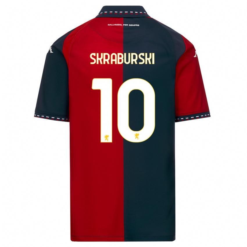 נשים Borys Skraburski #10 אדום שחור לבן ג'רזי ביתית 2026/27 חולצה קצרה