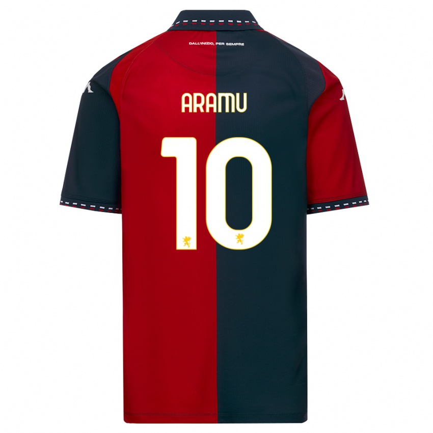 נשים Mattia Aramu #10 אדום שחור לבן ג'רזי ביתית 2026/27 חולצה קצרה