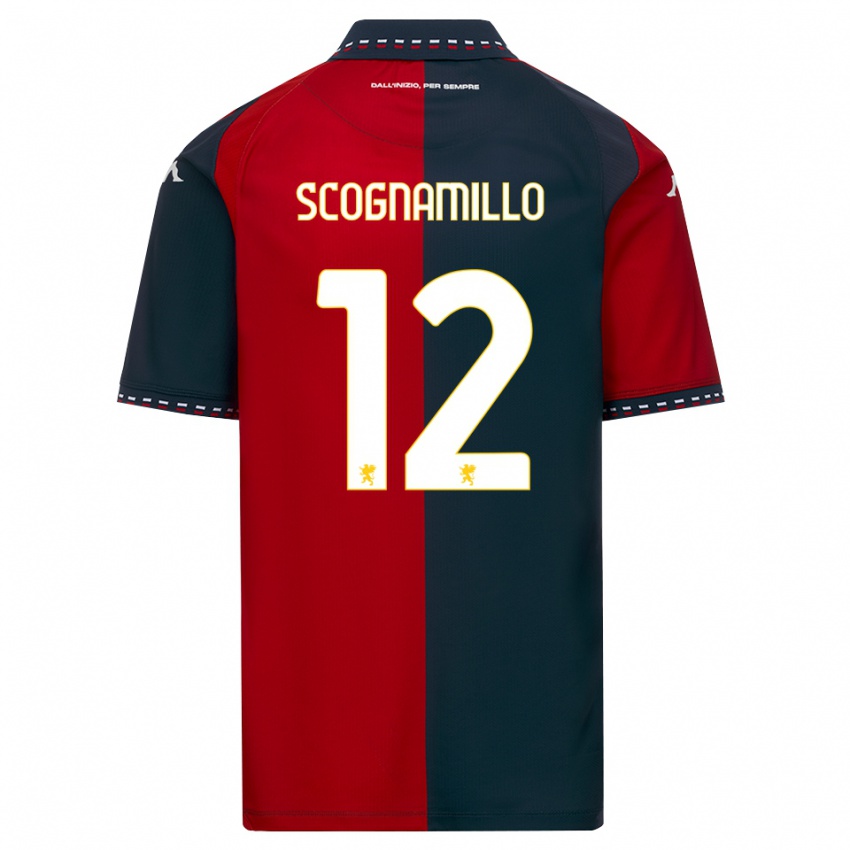 נשים Andrea Scognamillo #12 אדום שחור לבן ג'רזי ביתית 2026/27 חולצה קצרה